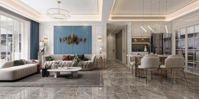 简欧客餐厅3D模型下载